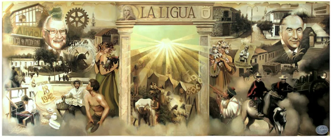 Mural “Resplandor del Amanecer”, del maestro Guillermo Valdivia, en el restaurant Lihuén de La Ligua